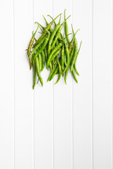 Green chili peppers.