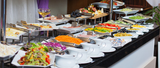 Buffet - a series of restaurant food photo images