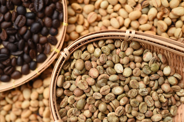 Close up of coffee beans for background