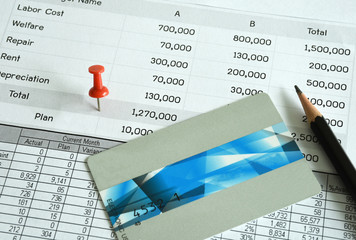 Saving book bank and Statement account with pen for Business financial and loan