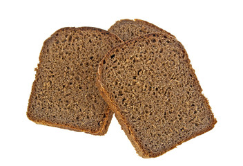 Tasty sliced rye bread isolated on white background