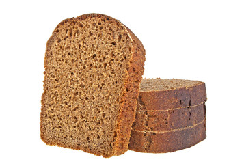 Tasty sliced rye bread isolated on white background