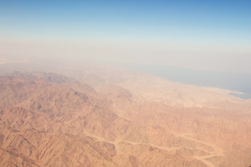 Fototapeta premium view of the deserts of Egypt from the plane