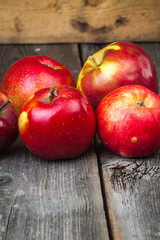apples on the background of wood
