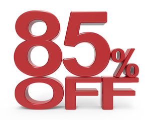 3d rendering of a 85% off symbol