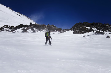 Fototapeta na wymiar Climber in the mountains