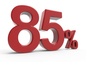 3d rendering of a 85% symbol