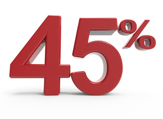 3d rendering of a 45% symbol