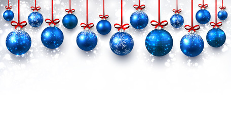 New Year banner with Christmas balls.