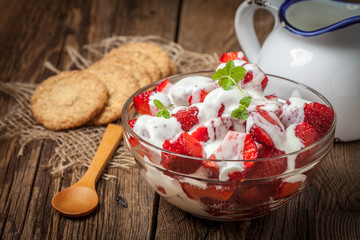 Strawberries with cream.