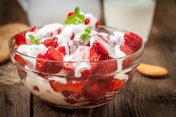 Strawberries with cream.