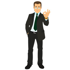 Smiling businessman showing a sign that everything is OK.