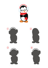 gioco ombre, pinguino