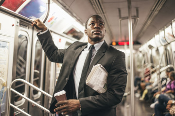 Business man in the subway