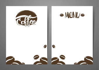 Vector illustration: Two design template of Coffee Menu with handwritten lettering.