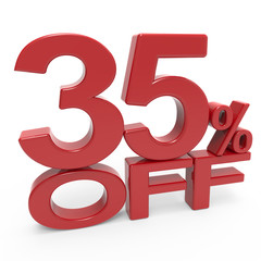 3d rendering of a 35% symbol