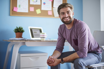 Man sitting in his home office