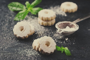 Obraz na płótnie Canvas Homemade sweet cookies with mint