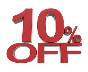 3d rendering of a 10% symbol