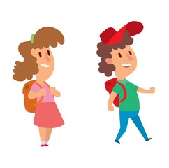 School kid character vector.
