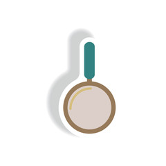 stylish icon in paper sticker style Travel magnifying glass