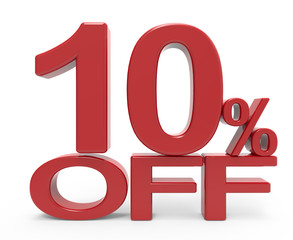 3d rendering of a 10% symbol