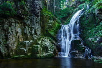 Fototapeta na wymiar Kamienczyk waterfall, the highest waterfall in polish part of Karkonosze Moutain, near Szklarska Poreba.