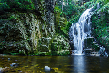 Fototapeta Kamienczyk waterfall, the highest waterfall in polish part of Karkonosze Moutain, near Szklarska Poreba. obraz