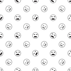Emoticon seamless pattern in color background.