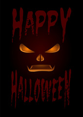 Halloween design. Black poster with the inscription - Happy Halloween
