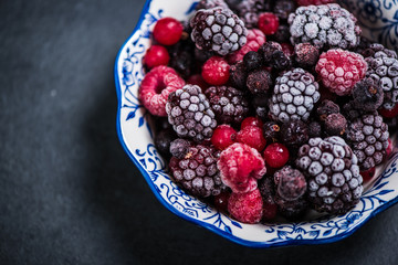 Frozen berries fruits