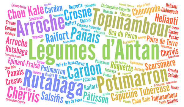 L&eacute;gumes d'antan nuage de mots