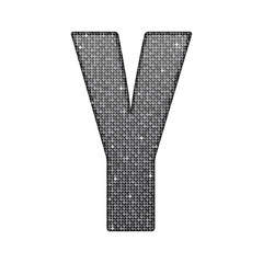 Silver sequins sings. Sequins alphabet. Eps 10. 