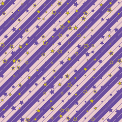 Christmas striped diagonal wrapping paper with stars pattern. seamless background. Design wallpaper for present or gift decor