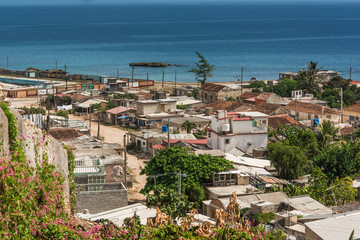 Fototapeta na wymiar Aerial view on Gibara, colonial city in Cuba.