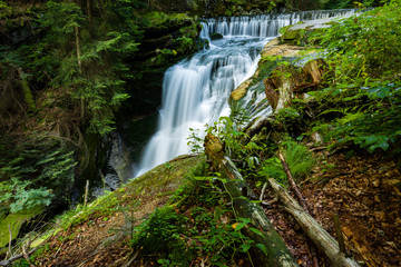 Szklarka Waterfall in Karkonosze mountains, near Szklarska Poreba in Poland.