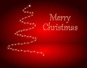 Christmas Card Merry Christmas with Christmas tree