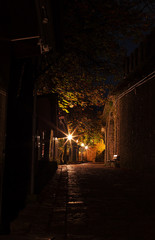 Night alley of the old town.