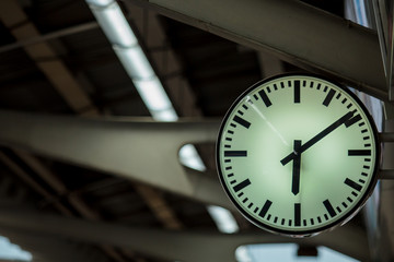 Clock at Station. on the evening time.