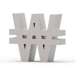 Obraz premium grey Won sign