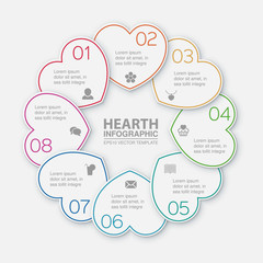 Vector infographic template, circular diagram, 8 options