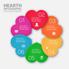 Vector infographic template, circular diagram, 6 options