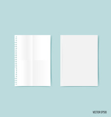 Blank catalog, magazines,book mock up on blue background. Vector