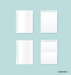 Blank white note papers, ready for your message. Vector illustra