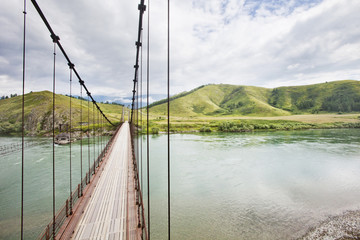 Obraz premium Katun river Bridge near Multa village