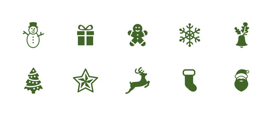 Christmas decoration icons set