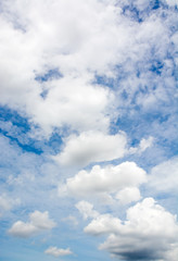 Blue sky background with white clouds in summer