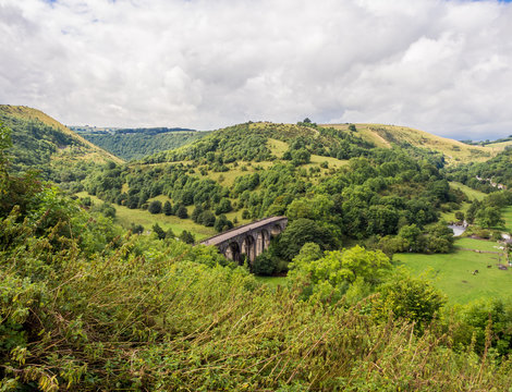 View Of The Old Railway Viaduct On The Monsal Trail, Peak District, UK