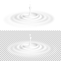 White liquid drop with ripple surface. EPS 10 - 124720607