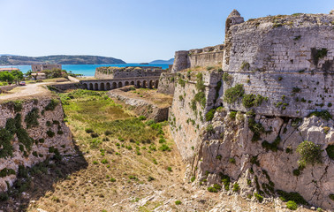 Fototapeta premium walls of medieval fortress in Methoni, Peloponnese